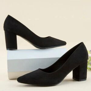 Elegant Black Block Heel Pumps